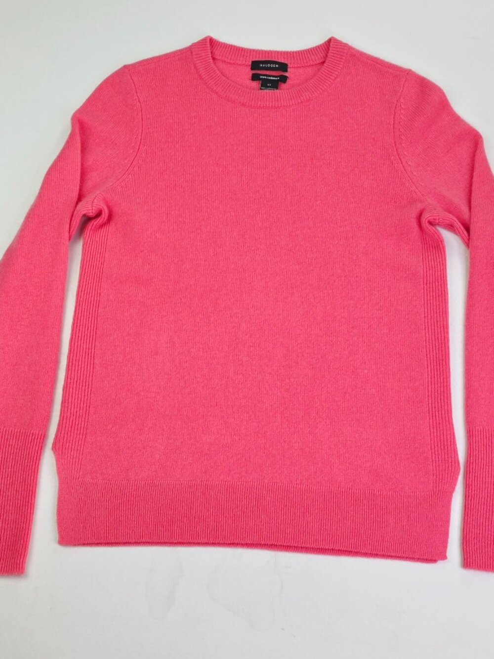 Halogen Cashmere Womens Size XS Pink Long Sleeve Pullover Crew Neck Sweater